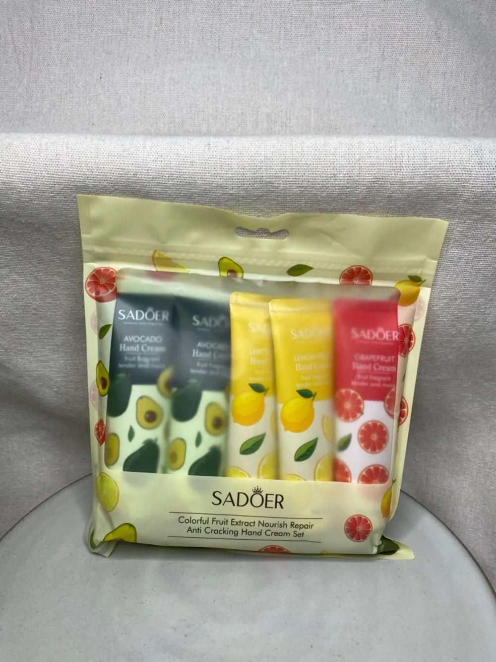 SADOER Fruit Hand Cream Set - Avocado, Lemon, Grapefruit - Multi